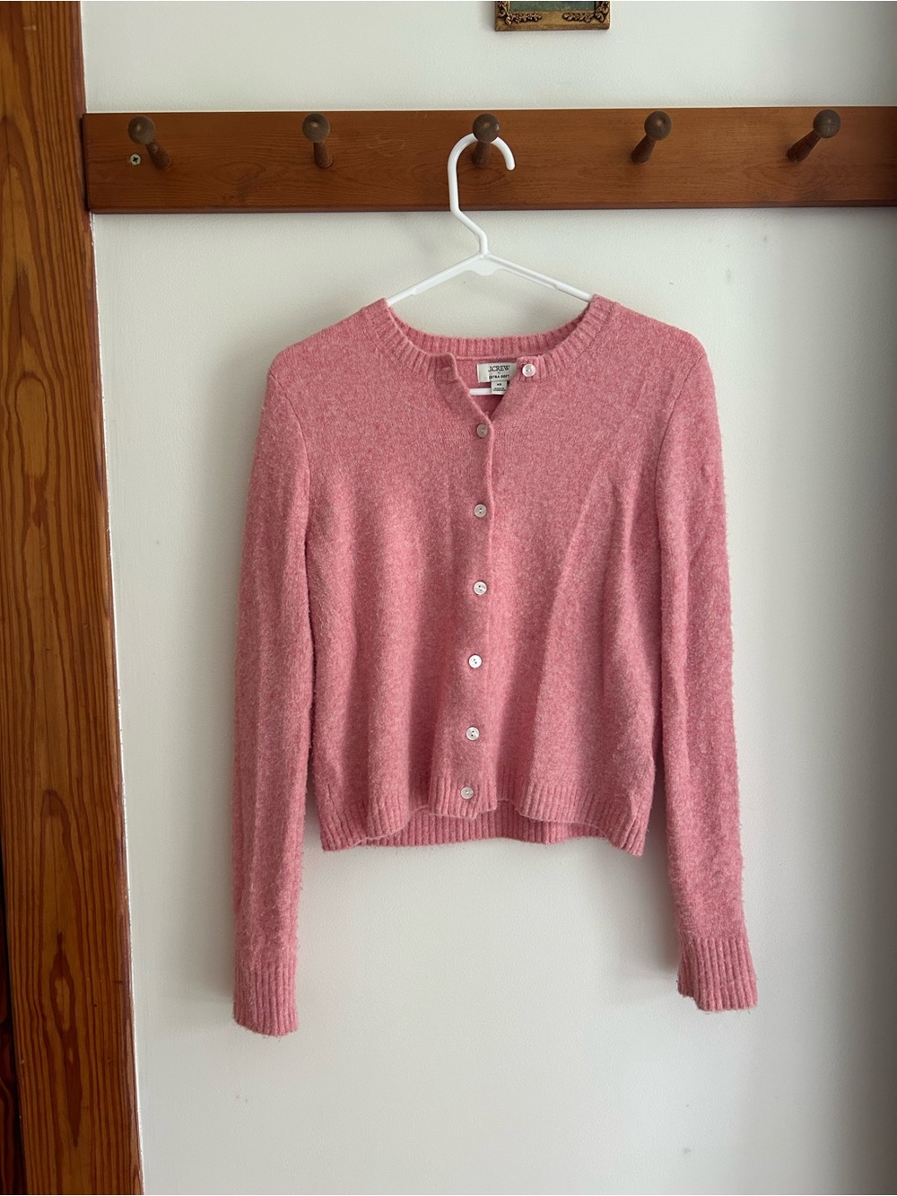J. Crew Pink Button-Up Ultra-Soft Cardigan